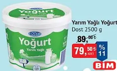 DOST YARIM YAĞLI YOĞURT 2500 G